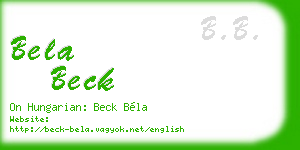 bela beck business card