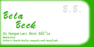 bela beck business card